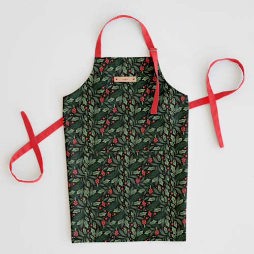 This is a holly aprons by Kristen Smith called holly branches in standard