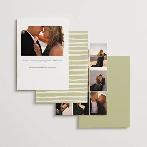 This is a seafoam bachelorette party invitations with standard by Erin Kessler called beach bachelorette printing on signature in standard