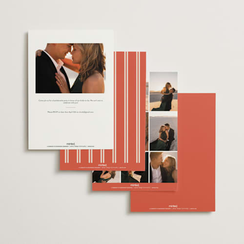This is a almond bachelorette party invitations with standard by Melanie Kosuge called coast printing on signature in standard