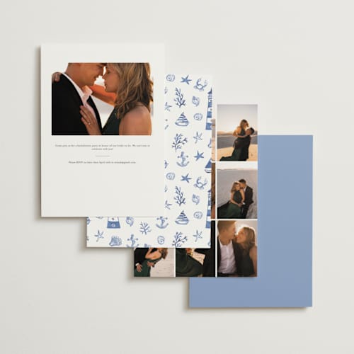 This is a navy bachelorette party invitations with standard by Teju Reval called nautical fun printing on signature in standard