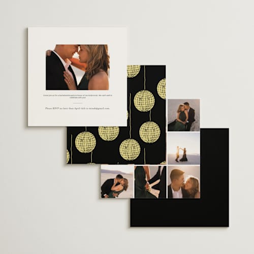 This is a butter bachelorette party invitations with standard by Inkblot Design called cocktails and convos printing on signature in standard
