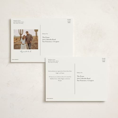 This is a waterfall baby shower postcards with standard by Kelly Watkins called so beary cute printing on signature in postcard