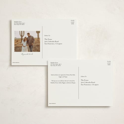 This is a vanilla baby shower postcards with standard by Sabrin Deirani called carousel of sweet beginnings printing on signature in postcard