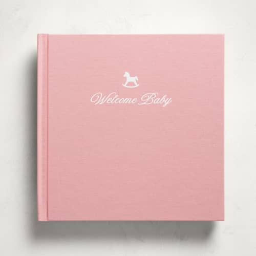 This is a petal all gifts by Minted called welcome baby - pink in standard