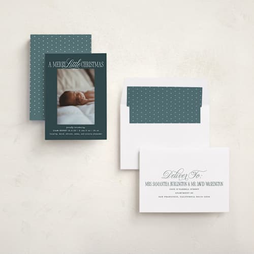 This is a frost babys first christmas with standard by Brooke Chandler called littlest christmas printing on recycled smooth signature in standard