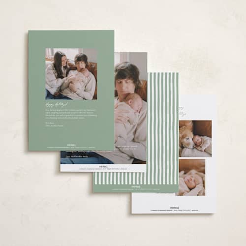This is a evergreen babys first christmas with standard by Erin German called merry little christmas printing on recycled smooth signature in standard