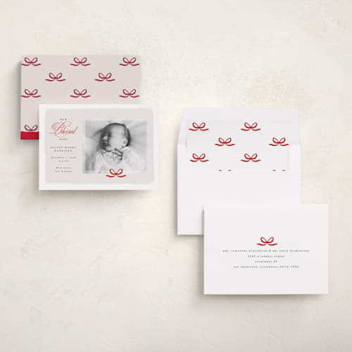 This is a cherry babys first christmas with standard by Nicoletta Savod called our blessed gift printing on recycled smooth signature in standard