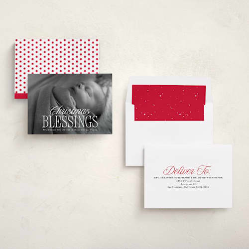 This is a snow babys first christmas with standard by Susan Asbill called blessed welcome printing on recycled smooth signature in standard