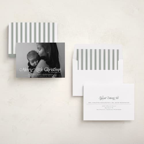 This is a sugar babys first christmas with standard by Jenna Holcomb called our merry little christmas printing on recycled smooth signature in standard