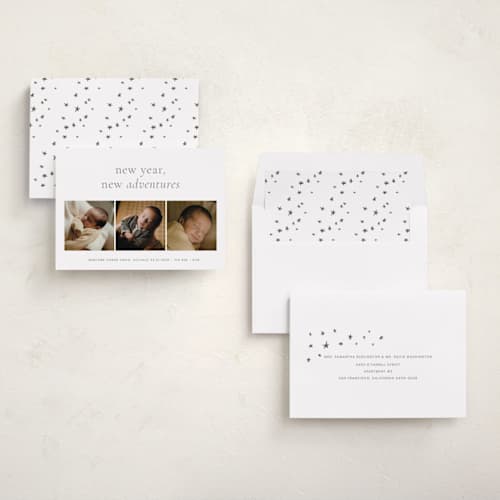 This is a forest babys first christmas with standard by Blustery August called awaits printing on recycled smooth signature in standard