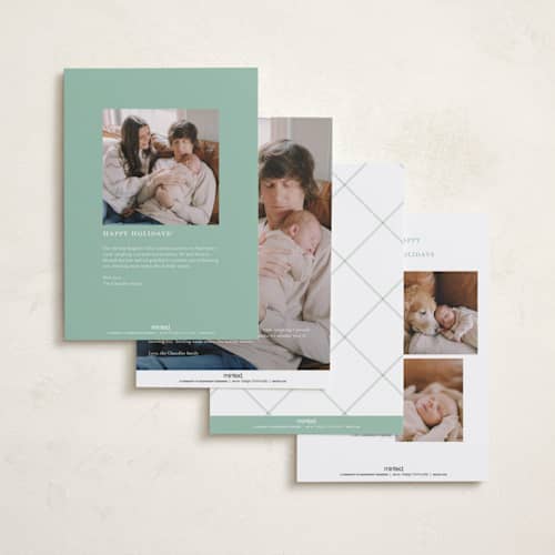 This is a mint babys first christmas with standard by Everett Paper Goods called extra cheer here printing on recycled smooth signature in standard