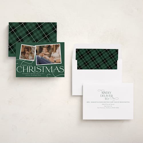 This is a emerald babys first christmas with standard by Sarah Brown called little addition printing on recycled smooth signature in standard