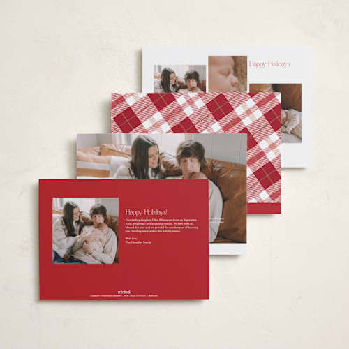 This is a cranberry babys first christmas with standard by Sarah Brown called little merriest printing on recycled smooth signature in standard