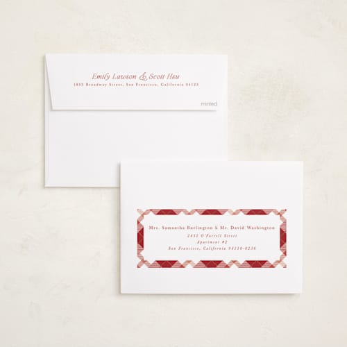 This is a cranberry babys first christmas with standard by Sarah Brown called little merriest printing on recycled smooth signature in standard