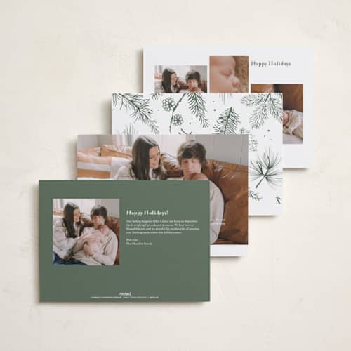 This is a balsam fir babys first christmas with standard by Benita Crandall called new addition printing on recycled smooth signature in standard