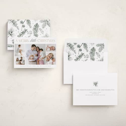 This is a balsam fir babys first christmas with standard by Benita Crandall called new addition printing on recycled smooth signature in standard