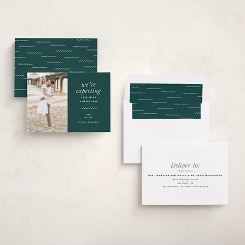 This is a ivy babys first christmas with standard by Corinne Malesic called expecting printing on recycled smooth signature in standard