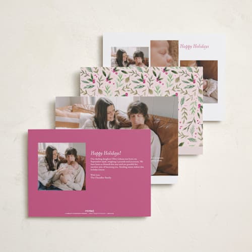 This is a carnation babys first christmas with standard by Alethea and Ruth called merry little christmas greenery printing on recycled smooth signature in standard