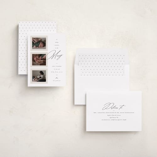 This is a snow babys first christmas with standard by Ashley Iwafuchi called so many reasons printing on recycled smooth signature in standard