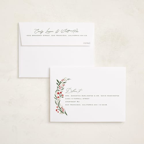 This is a poinsettia babys first christmas with standard by Erin L. Wilson called aurelia printing on recycled smooth signature in standard