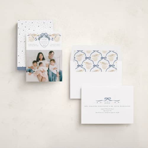 This is a powder babys first christmas with standard by Jenna Holcomb called our angel printing on recycled smooth signature in standard