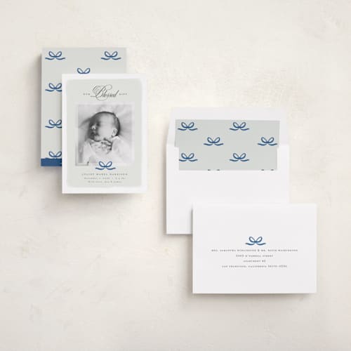 This is a sky babys first christmas with standard by Nicoletta Savod called our blessed gift printing on recycled smooth signature in standard
