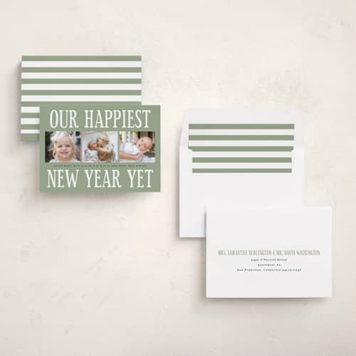This is a mistletoe babys first christmas with standard by Corinne Malesic called something kind of wonderful printing on recycled smooth signature in standard
