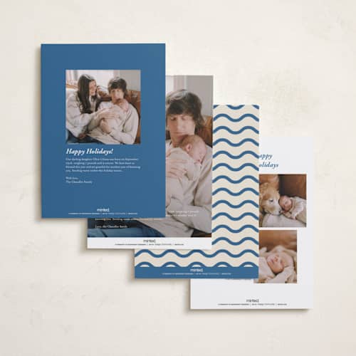 This is a cobalt babys first christmas with standard by Oscar and Emma - Karly Depew called retro printing on recycled smooth signature in standard