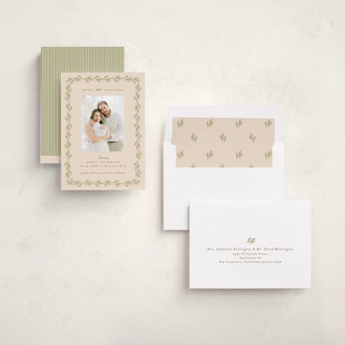 This is a eggnog babys first christmas with standard by Julie Murray called little christmas printing on recycled smooth signature in standard