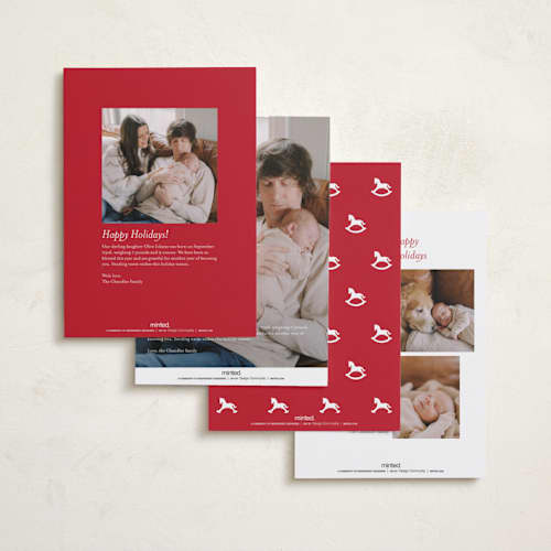 This is a holly berry babys first christmas with standard by Emily Betts called classic baby printing on recycled smooth signature in standard