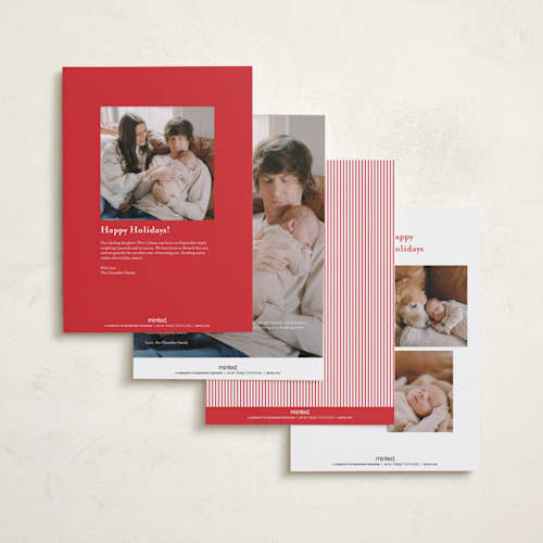 This is a cranberry babys first christmas with standard by Jennifer Holbrook called holiday baby stripes printing on signature in grand