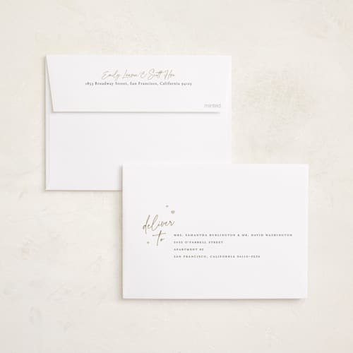 This is a cotton foil stamped birth announcements with foil pressed by Robert and Stella called a big hello printing on recycled smooth signature in standard
