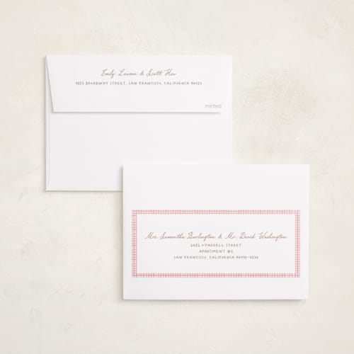 This is a peony foil stamped birth announcements with foil pressed by Creo Study called patio printing on recycled smooth signature in standard