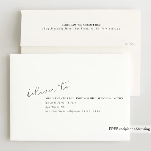 This is a warm grey foil stamped birth announcements with foil pressed by Shirley Lin Schneider called angled hello printing on recycled smooth signature in standard
