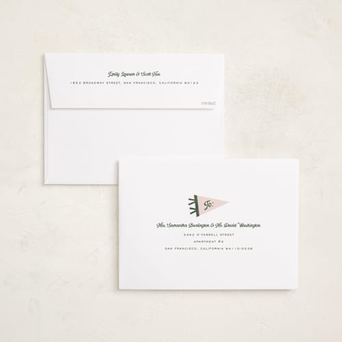 This is a ivy grand birth announcements with standard by Pixel and Hank called pennant printing on recycled smooth signature in grand