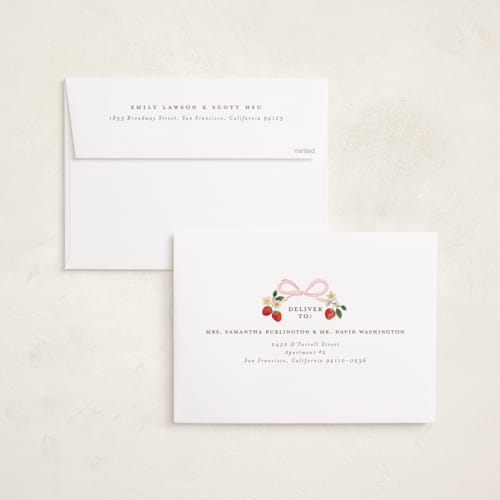 This is a cherry blossom grand birth announcements with standard by Itsy Belle Studio called fraises de bois printing on recycled smooth signature in grand