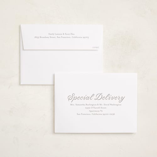 This is a cotton grand birth announcements with standard by Megan Davis called georgette printing on recycled smooth signature in grand