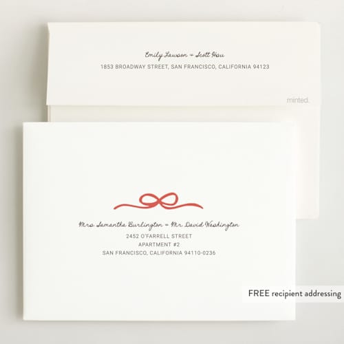 This is a latte grand birth announcements with standard by Kartika Paramita called vintage love bow printing on recycled smooth signature in grand