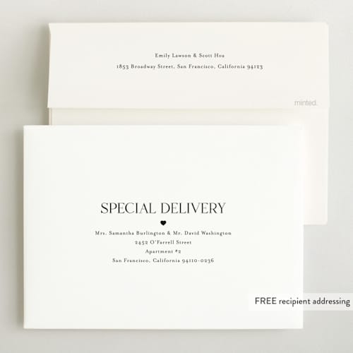 This is a cream grand birth announcements with standard by Jessica Williams called petite introduction printing on recycled smooth signature in grand