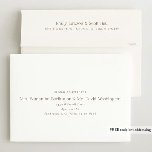 This is a cocoa grand birth announcements with standard by chocomocacino called concha printing on recycled smooth signature in grand
