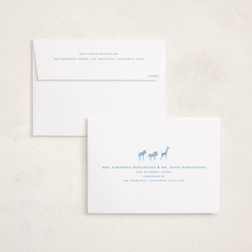 This is a sky grand birth announcements with standard by Jill Delavan called safari parade printing on recycled smooth signature in grand