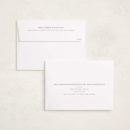 This is a fog grand birth announcements with standard by Carolyn MacLaren called first step printing on recycled smooth signature in grand