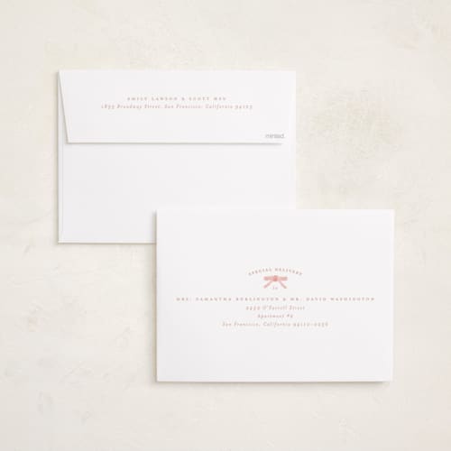 This is a blush grand birth announcements with standard by Claudia Orengo called preppy fabric printing on recycled smooth signature in grand