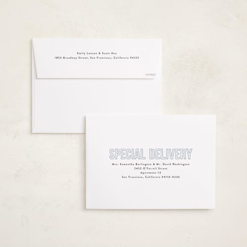 This is a glacier grand birth announcements with standard by Susan Asbill called little name printing on recycled smooth signature in grand