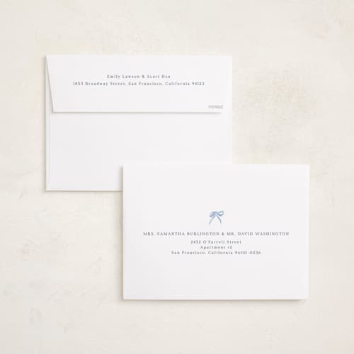 This is a powder grand birth announcements with standard by Pati Cascino called ternure printing on recycled smooth signature in grand