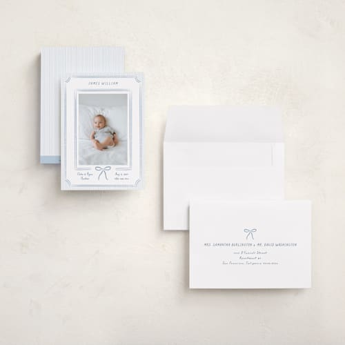 This is a sea grand birth announcements with standard by Elly called a little dream printing on recycled smooth signature in grand