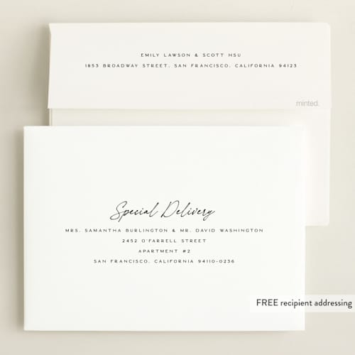 This is a dove grand birth announcements with standard by Paula Pecevich called nickname printing on recycled smooth signature in grand