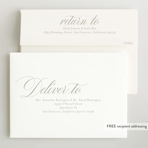 This is a owlet grand birth announcements with standard by Jackie Crawford called elegant name printing on recycled smooth signature in grand