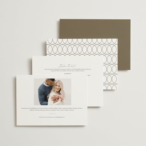 This is a snow bridal shower invitations with foil pressed by Yaling Hou Suzuki called modern take printing on signature in standard