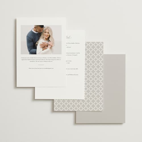 This is a waterlily bridal shower invitations with foil pressed by Melanie Kosuge called posh printing on signature in standard